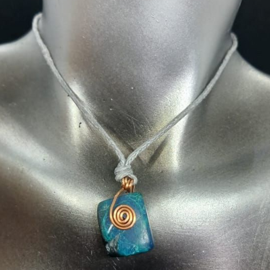 CHRYSOCOLLA PENDANT NECKLACE 