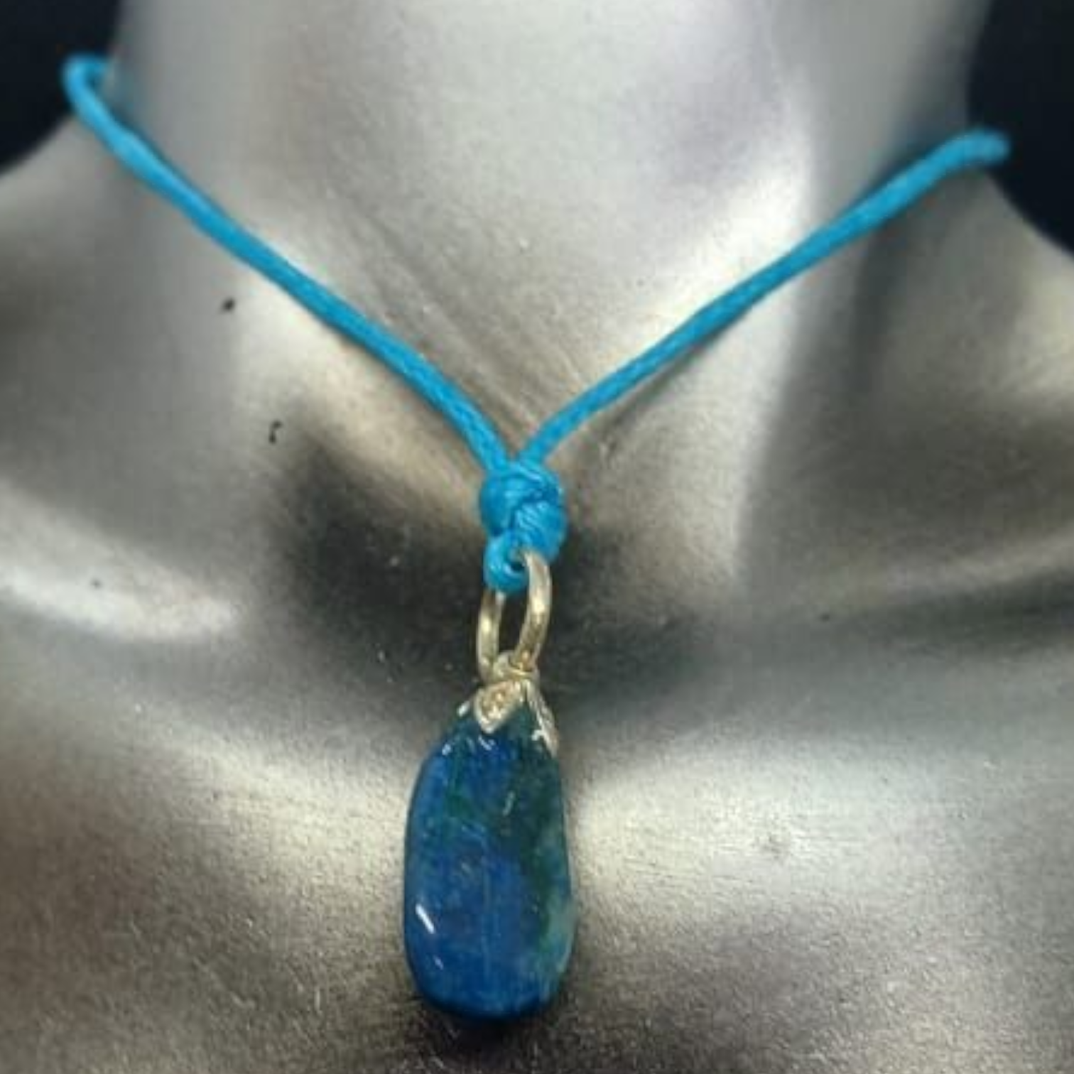 CHRYSOCOLLA SILVER  PENDANT NECKLACE 