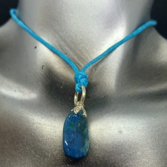 CHRYSOCOLLA SILVER  PENDANT NECKLACE 