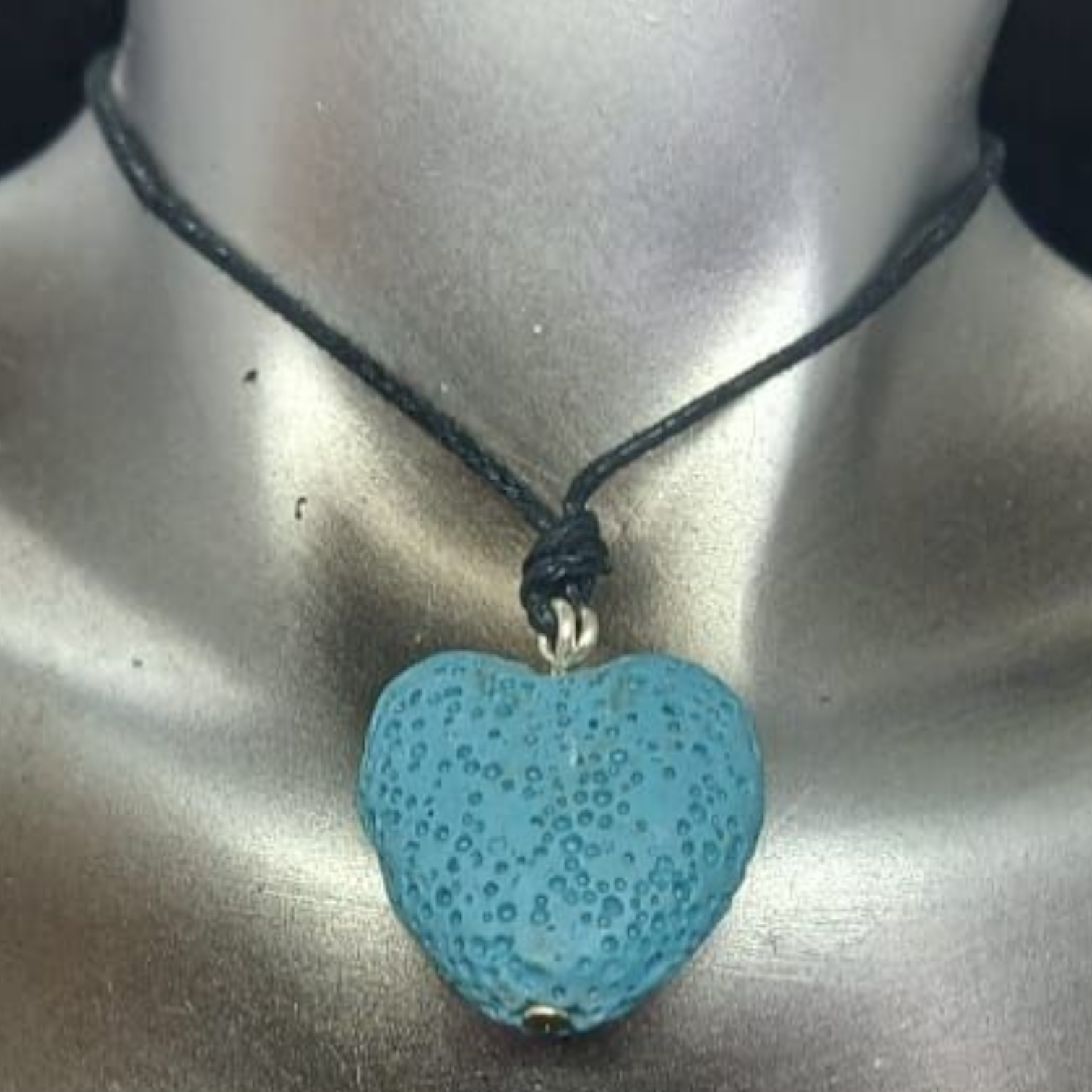 BLUE DIFFUSER HEART PENDANT NECKLACE 