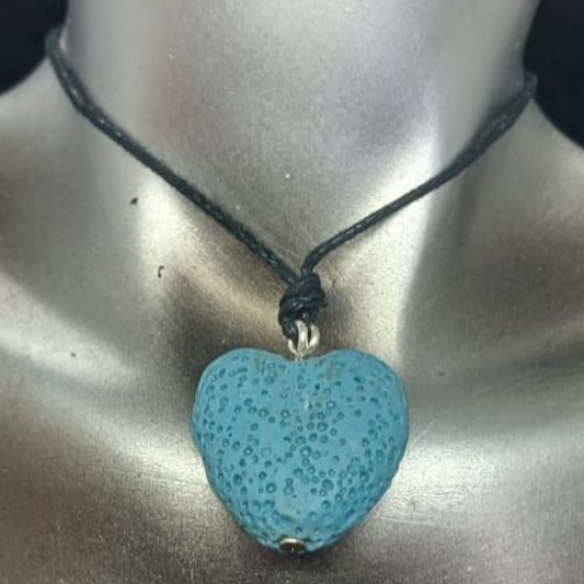 BLUE DIFFUSER HEART PENDANT NECKLACE 