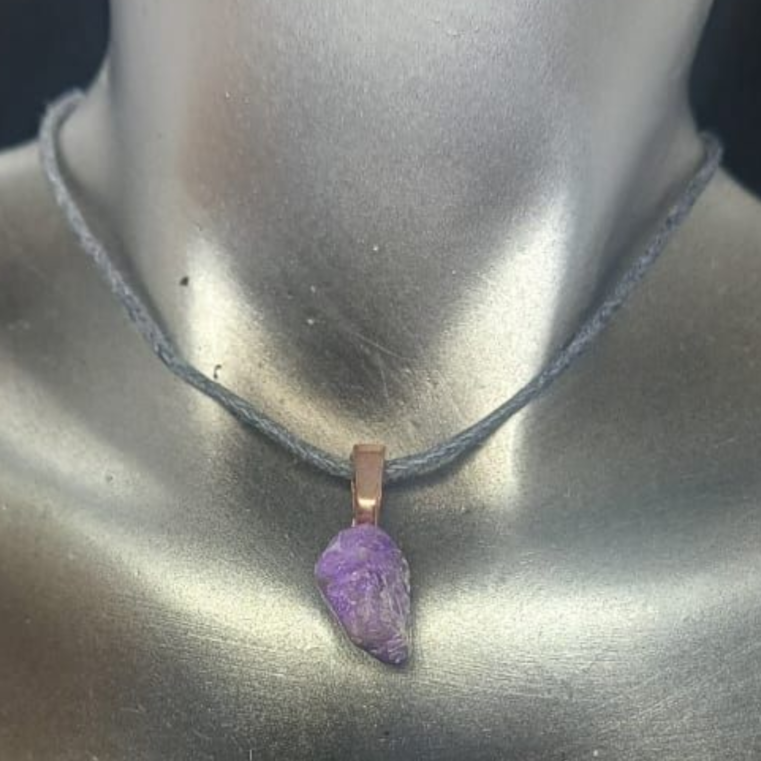 SUGILITE ROSE GOLD PENDANT NECKLACE 