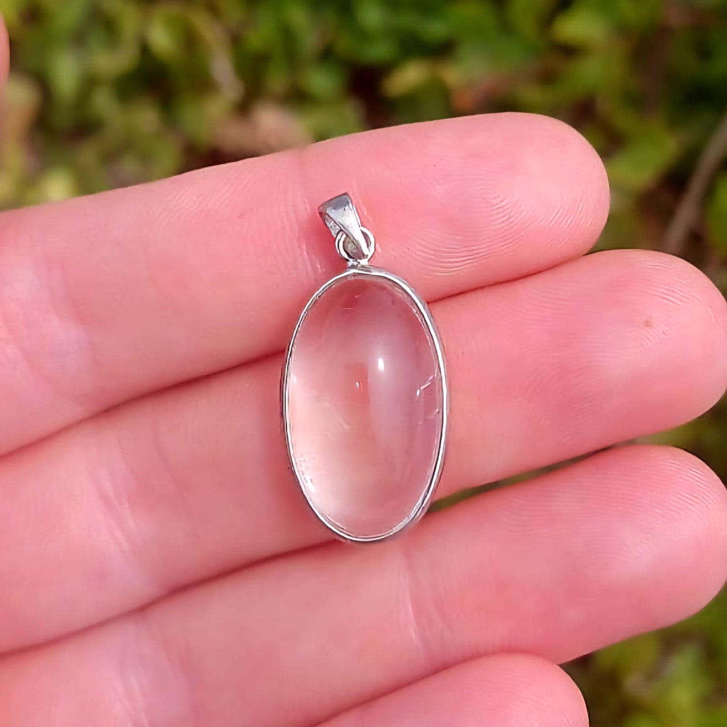 Clear Quartz Sterling Silver Pendant