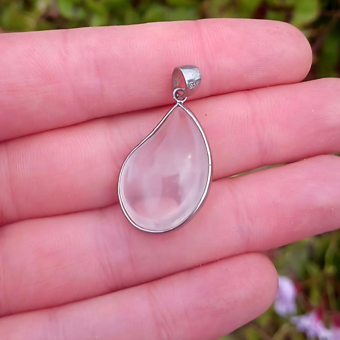 Rose Quartz Sterling Silver Pendant