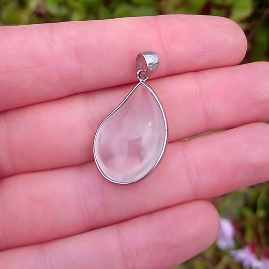 Rose Quartz Sterling Silver Pendant