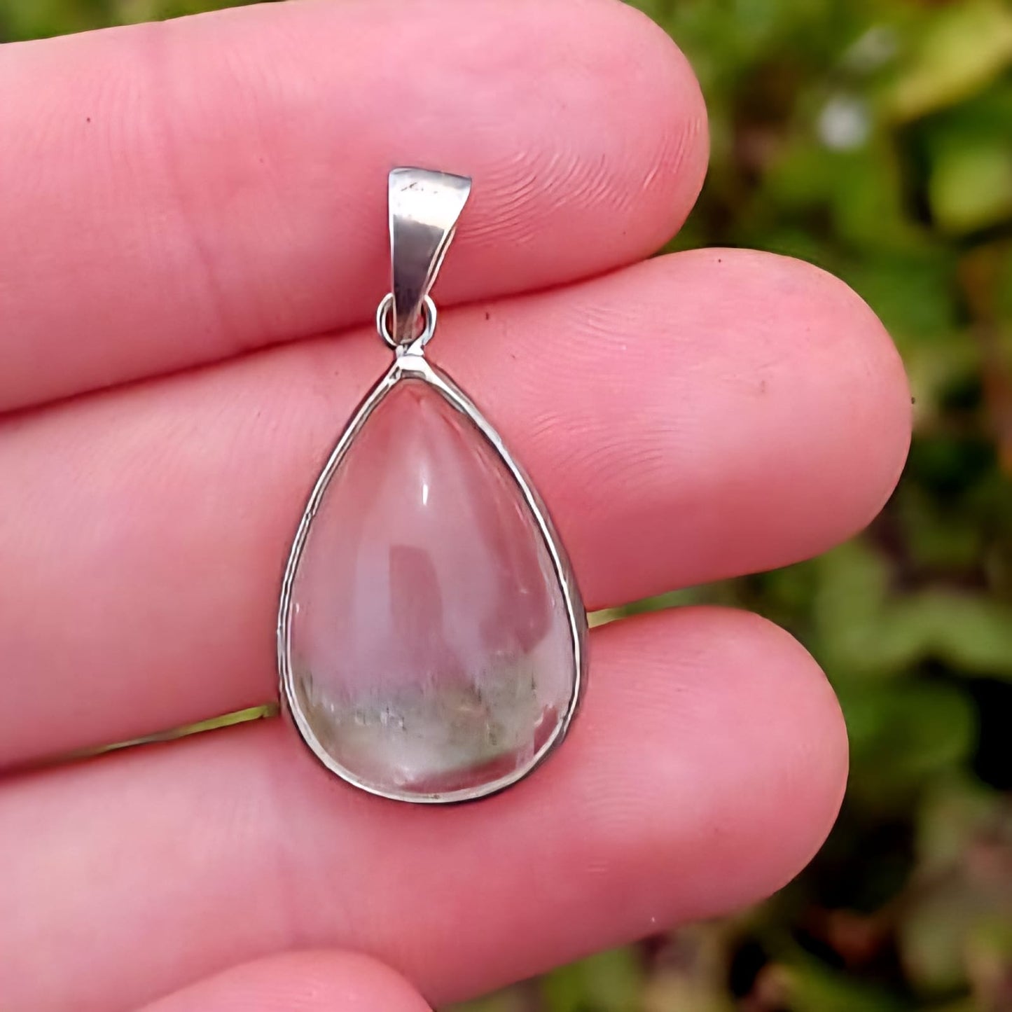 Clear Quartz Sterling Silver Pendant