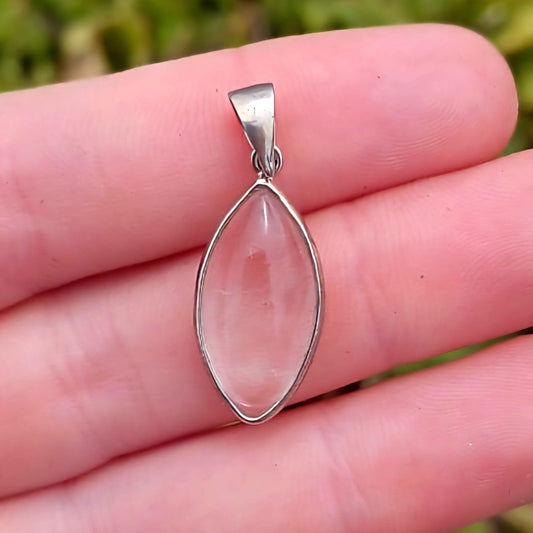 Clear Quartz Sterling Silver Pendant