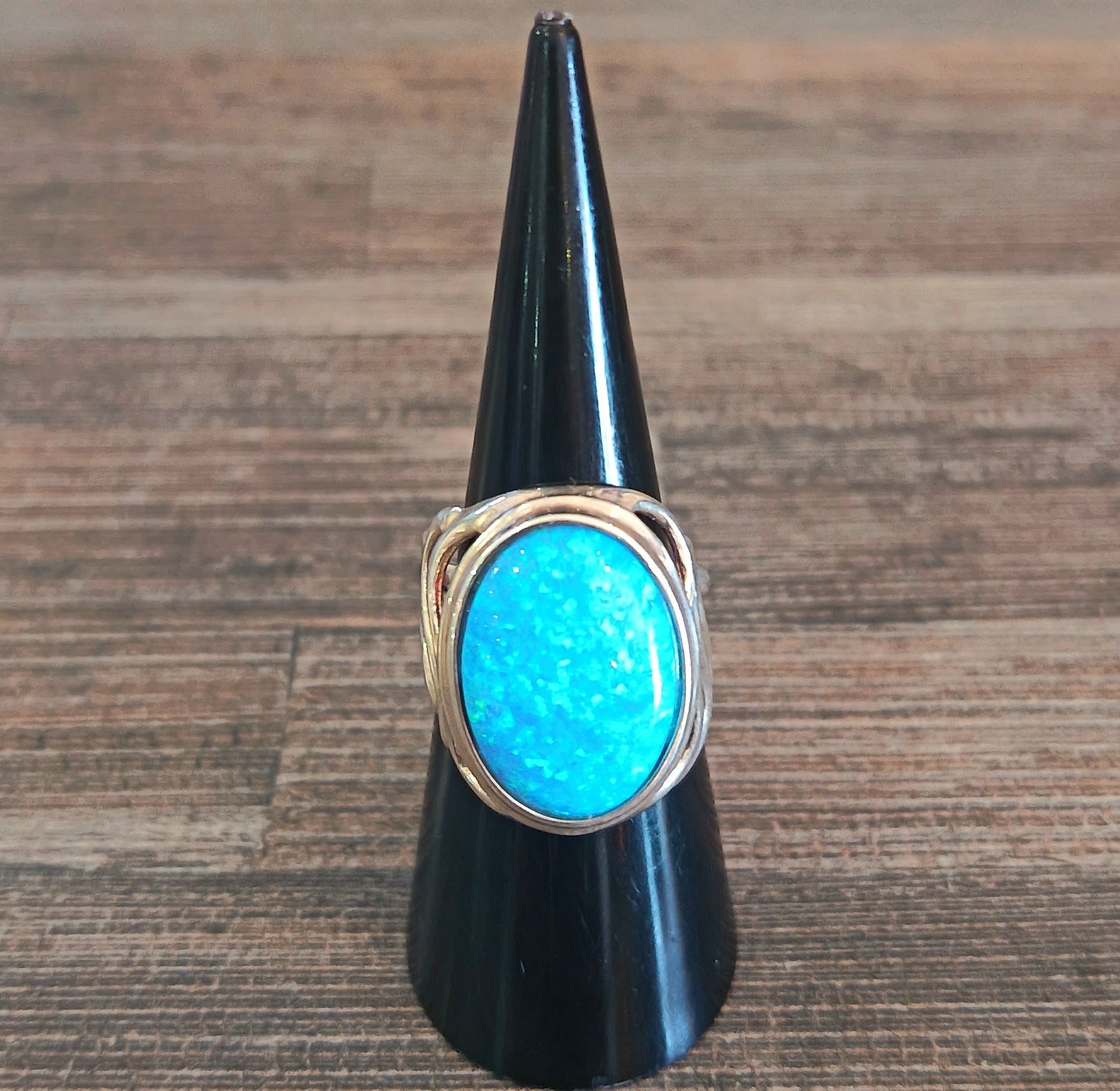 Sterling Silver Opal Ring Size 7