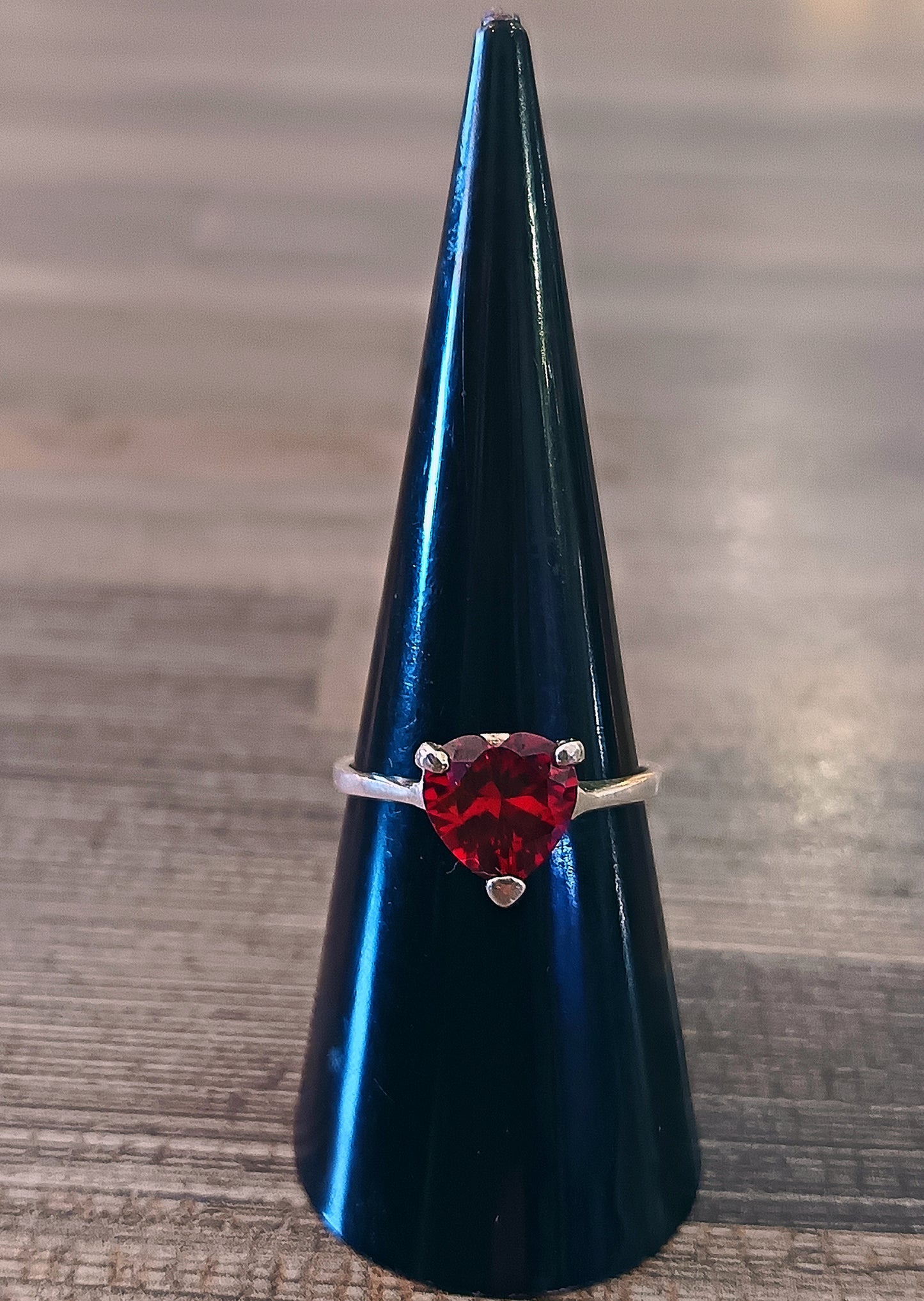 Sterling Silver Garnet  Ring Size 7
