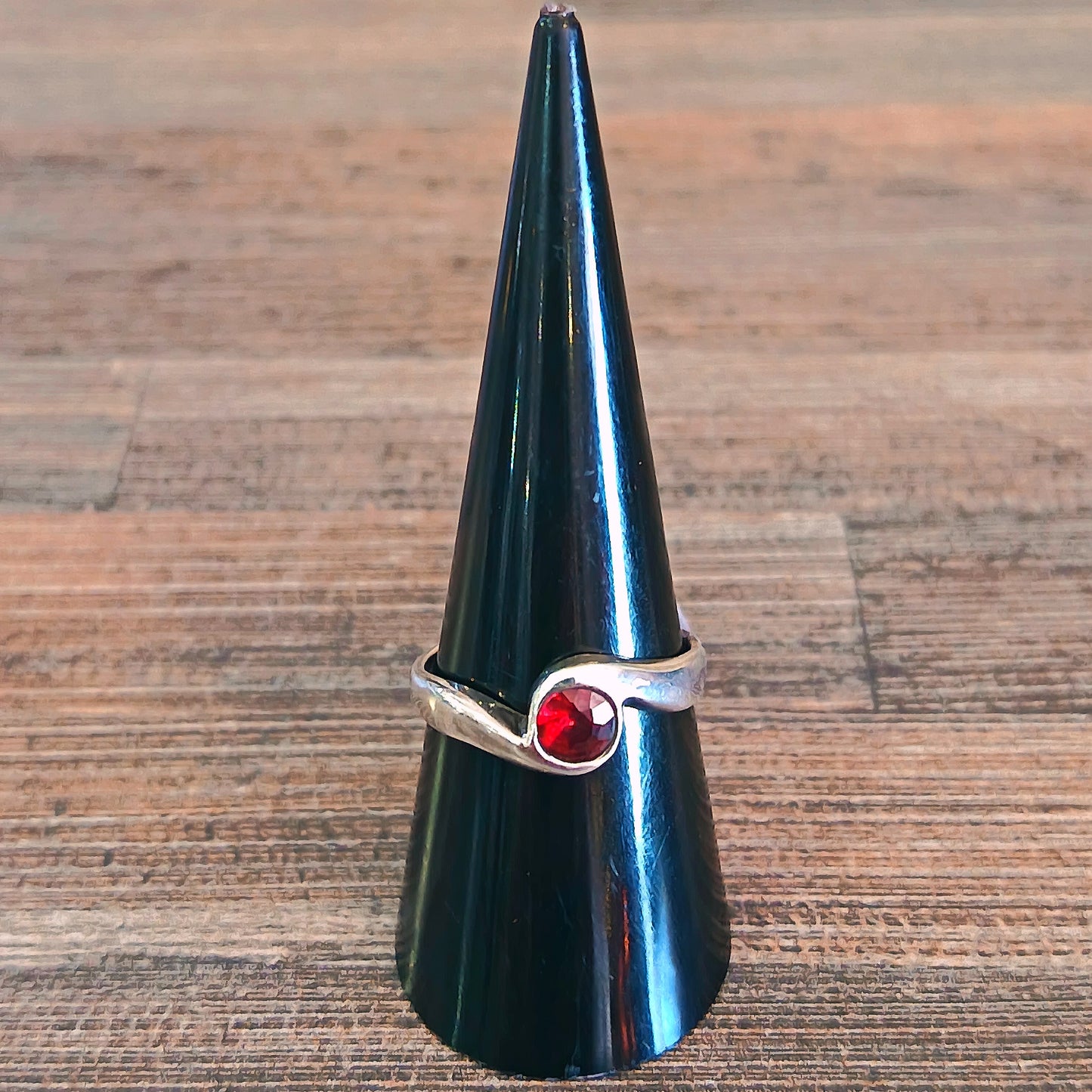 Sterling Silver Garnet Ring Size 8