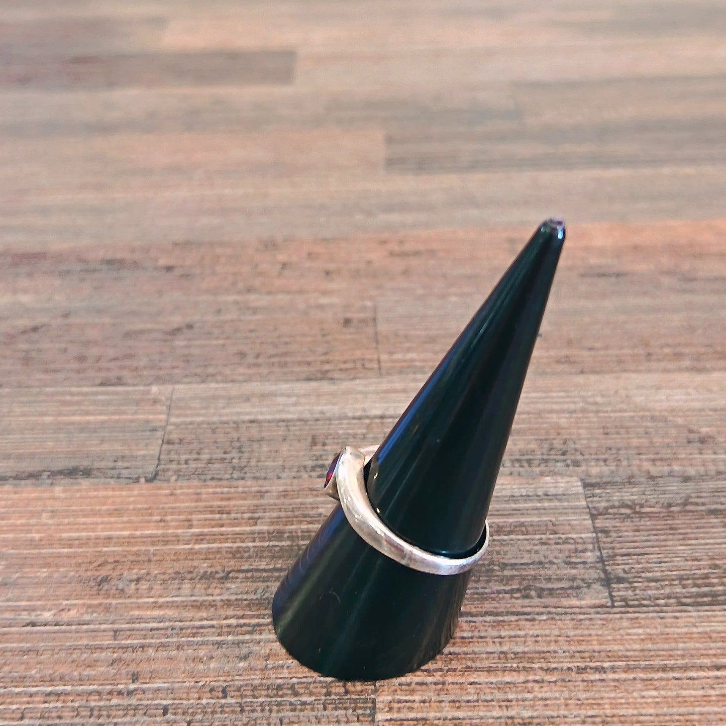 Sterling Silver Garnet Ring Size 8