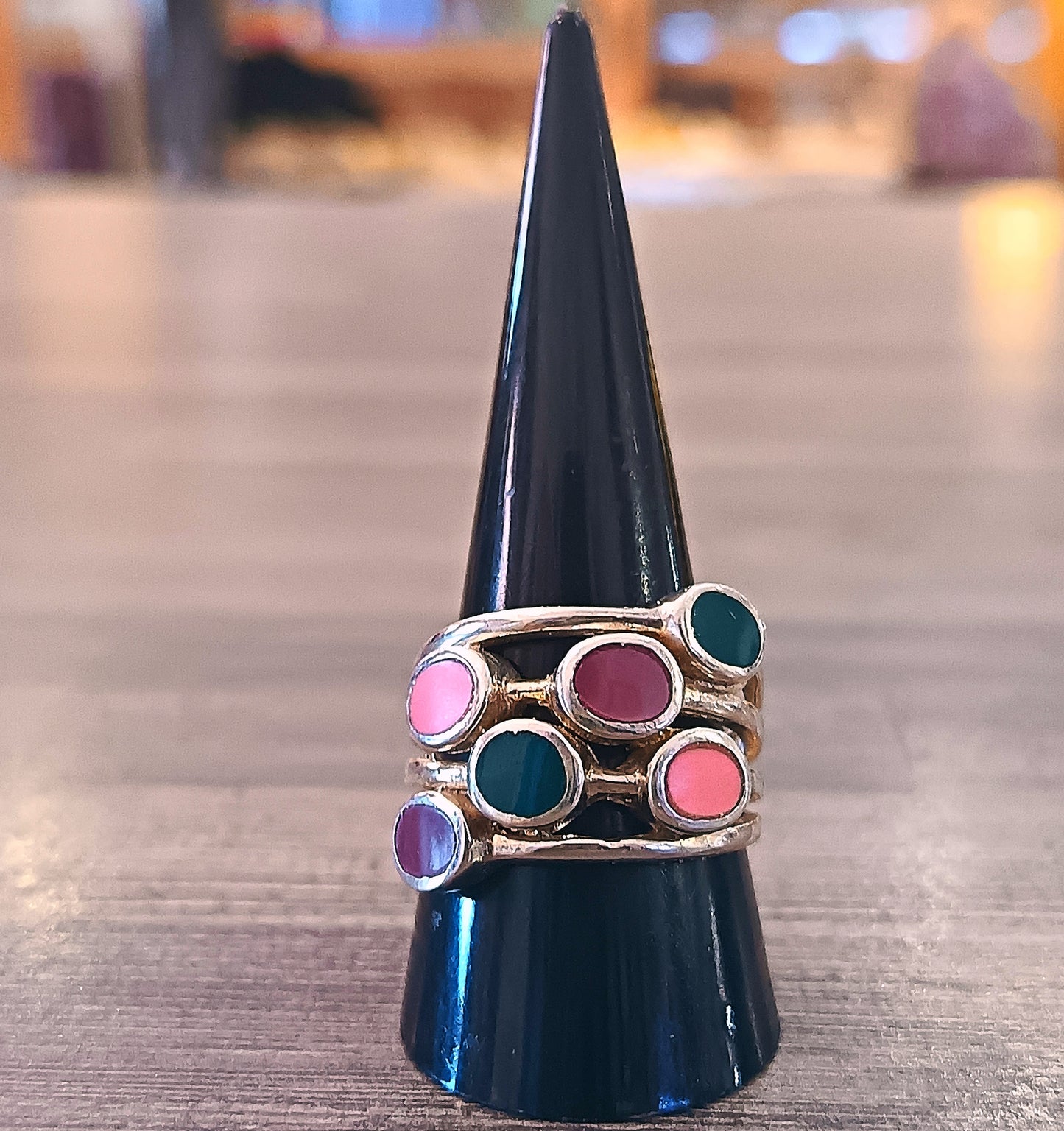 Sterling Silver Multi Colour Ring Size 10