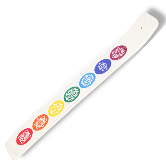 WHITE CHAKRA WOODEN INCENSE HOLDER 