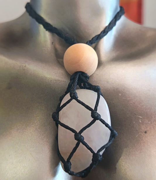 Macrame Crystal Net Necklace